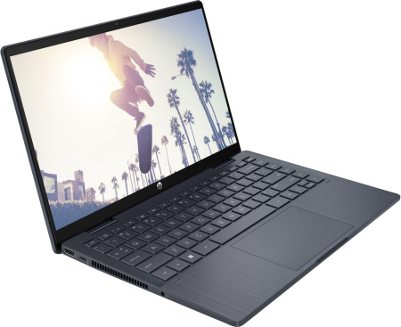 HP Ноутбук Pavilion x360 14-ek2005ua 14" FHD IPS Touch, Intel 5-120U, 16GB, F512GB, UMA, DOS, синій - фото 2