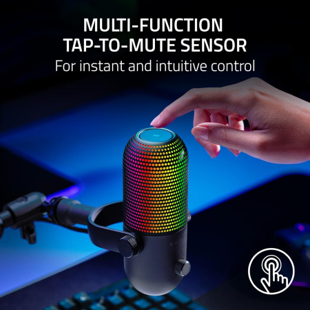 Razer Мікрофон геймінговий Seiren V3 Chroma, Uni, RGB, USB-A, 2м, чорний - фото 10