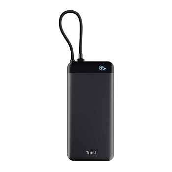 Акумулятор портативний літій-іонний power bank Trust Fiera, 20000мА·год, 2хUSB-C, 20W, PD/QC 3.0, чорний