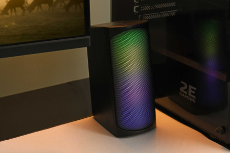 2E Акустична система PCS231 RGB Matrix, 2.0, USB, Black - фото 4