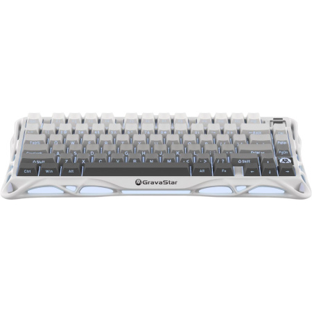 Клавіатура механічна GravaStar Mercury K1 80keys, GravaStar x Kailh Cheery Pink, EN, BT/WL/USB, білий - фото 1