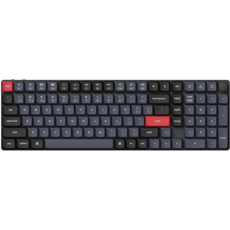 Keychron Клавіатура механічна K17 PRO 100Key, Gateron MX 2.0 Red, WL/BT/USB-A, QMK, White Led, чорний в центрі - фото 2