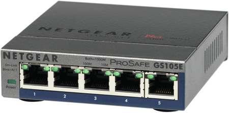 Комутатор NETGEAR GS105E 5xGE, WebSmart - фото 4