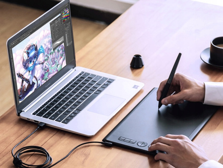 Графічний планшет Huion 10"x6.2" H610X, USB-C, чорний - фото 3
