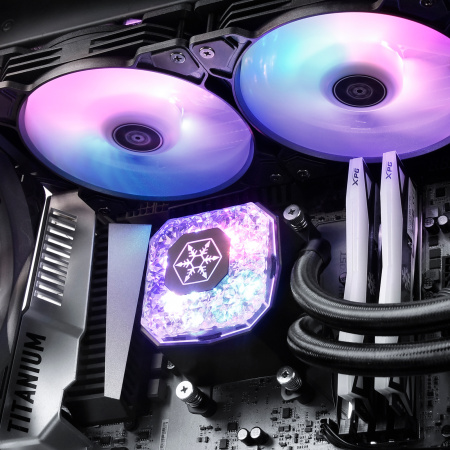 Система рідинного оxолодження SilverStone Icegem 240P-ARGB, LGA2066, 2011, 1366, 115x, 1366, TRX4TR4, AM4, AM3, AM3+, AM2, AM2+, FM1, FM2, TDP280W, чорний - фото 3