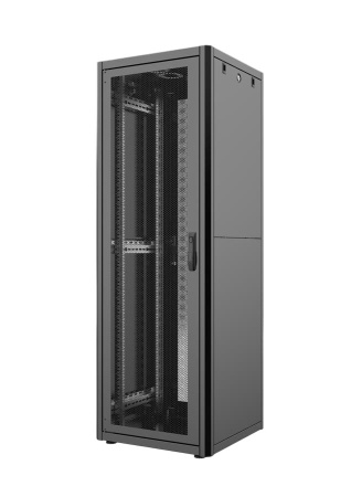 Шафа MIRSAN 19", 26U, GTN, перфоровані двері, 600x800 мм, максимально 1000 кг, чорна - фото 1
