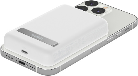 Акумулятор портативний літій-іонний Power Bank Belkin 5000мА·год, 7.5Вт, MagSafe, білий - фото 4