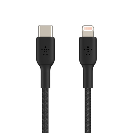 Кабель Belkin USB-C > Lightning заряджання/синхронізації 30Вт PD, 1м, плетений, чорний - фото 2