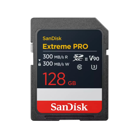 SanDisk Карта пам'яті SD 128GB C10 UHS-II U3 R300/W300MB/s Extreme Pro V90 - фото 1