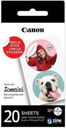 Canon Папір ZINK™ 1.3" у вигляді круглих наліпок, 20 арк. - фото 1