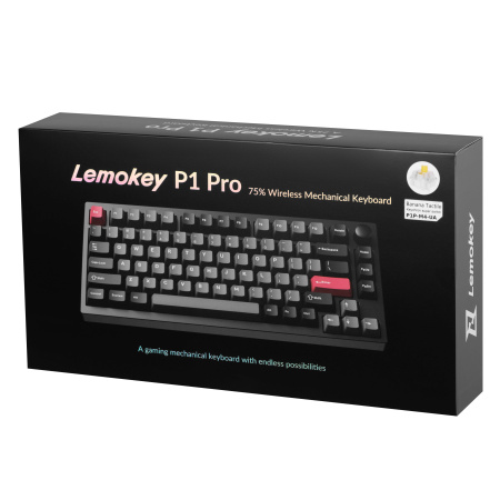 Клавіатура механічна Lemokey  P1 Pro 84Key, Keychron Super Banana, WL/BT/USB-A, QMK/VIA, Hot-Swap, EN/UKR, RGB,  Knob, Carbon Black - фото 10