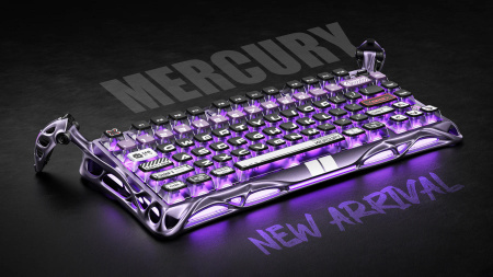 Клавіатура магнітна GravaStar Mercury V75 Pro 80keys, GravaStar x Gateron Jade Gaming, USB-A, 8k, RGB, Iron Purple - фото 5