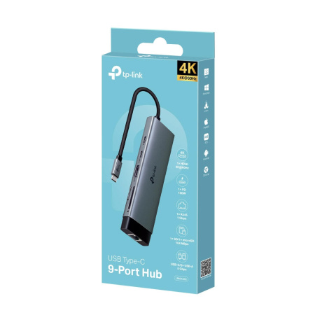 Хаб USB TP-LINK UH9120C USB-C > 3xUSB3.0/1xUSB-C/xHDMI/1xRJ45/1xSD/1xmicroSD/1xPD 100Wh - фото 13