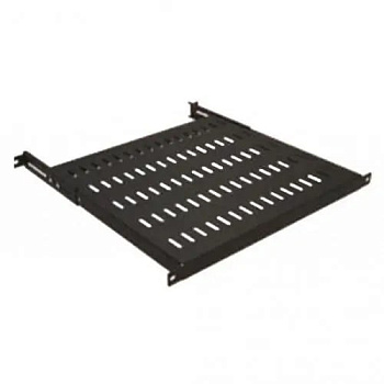 MIRSAN Полиця 19", 1U, регульована 700-800 мм, чорна