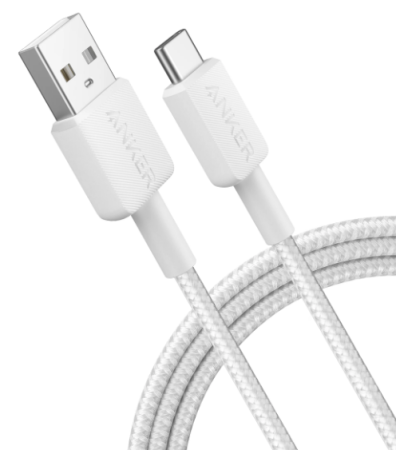 Кабель Anker 322 USB-A to USB-C - 1.8m Nylon White - фото 3