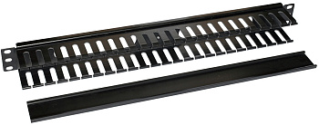 Кабельний організатор ZPAS 19", 1U, однобічна гребінка, метал