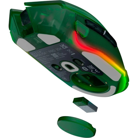 Миша Razer Basilisk V3 Pro 35K, RGB, USB-A/WL/BT, Phantom Green Ed. - фото 9