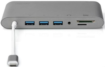 Хаб DIGITUS USB-C > HDMI/VGA/miniDisplayPort/3xUSB-A/USB-C/SD/MicroSD/RJ54/Audio