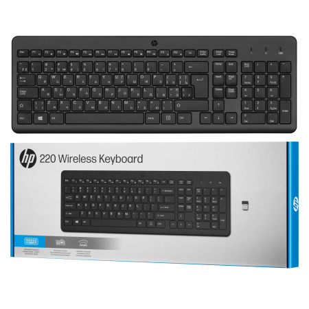 Клавіатура мембранна HP 220, 104key, WL, EN/UK, чорний - фото 10