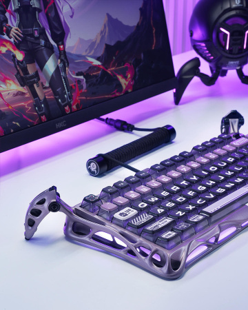 Клавіатура магнітна GravaStar Mercury V75 Pro 80keys, GravaStar x Gateron Jade Gaming, USB-A, 8k, RGB, Iron Purple - фото 15