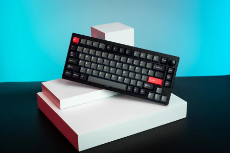 Клавіатура механічна Lemokey  P1 Pro 84Key, Keychron Super Brown, WL/BT/USB-A, QMK/VIA, Hot-Swap, EN/UKR, RGB,  Knob, Carbon Black - фото 3