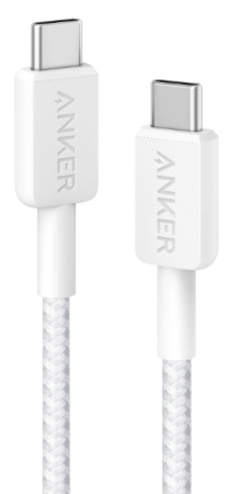Кабель Anker 322 USB-C to USB-C - 1.8m Nylon White - фото 1