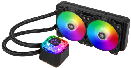 Система рідинного оxолодження SilverStone Icegem 240P-ARGB, LGA2066, 2011, 1366, 115x, 1366, TRX4TR4, AM4, AM3, AM3+, AM2, AM2+, FM1, FM2, TDP280W, чорний - фото 2