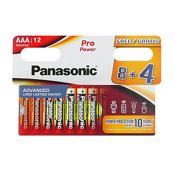 Батарейка Panasonic Pro Power AAA/LR03 BL 12(8+4)шт