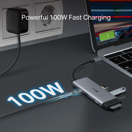 Хаб USB TP-LINK UH7021C USB-C > 3xUSB3.0/1xHDMI/1xSD/1xmicroSD/1xPD 100Wh - фото 8