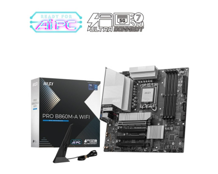 MSI Материнcька плата PRO B860M-A WIFI s1851 B860 4xDDR5 M.2 HDMI DP WiFi BT mATX - фото 5