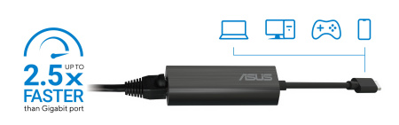 Мережевий адаптер ASUS USB-C2500 v2, 1x2.5GE, USB3.2 - фото 2