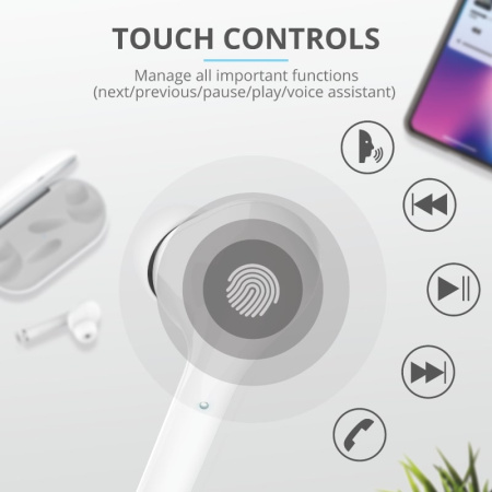 Trust Навушники Nika Touch True Wireless Mic White - фото 12 Trust Навушники Nika Touch True Wireless Mic White - фото 12