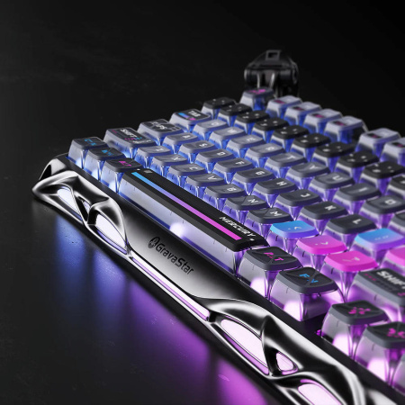 Клавіатура механічна GravaStar Mercury K1 Pro 80keys, GravaStar x Kailh Speedy Mint, BT/WL/USB, cyberpunk - фото 5
