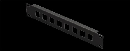 Рама MIRSAN 10", 1U, для складальної патч-панелі 8 портів, порожня, сумісна з Keystone RJ45, чорна - фото 1