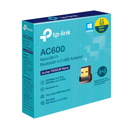 Адаптер WiFi TP-LINK Archer T600UB nano AC600, USB, BT4.2 - фото 6
