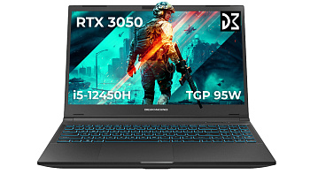 Dream Machines Ноутбук RG3050-15 15.6FHD IPS, Intel i5-12450H, 16GB, F1TB, NVD3050-4, DOS, чорний