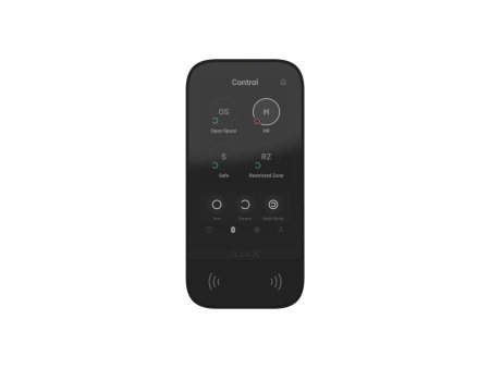 Клавіатура з сенсорним дисплеєм Ajax KeyPad TouchScreen, jeweller, бездротовий, чорний - фото 1