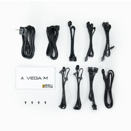 Блок живлення CHIEFTEC Vega M  (850W), >90%, 80+ Gold, 135мм FDB, 1xMB 24pin(20+4), 2xCPU 8pin(4+4), 3xMolex, 6xSATA, 4xPCIe 8pin(6+2), 1xPCIe GEN5 16pin, Fully Modular - фото 2