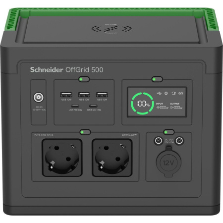Портативна електростанція Schneider Electric OffGrid Portable Power Station 500, 500 Вт, 517 Вт/год, Wireless Charge - фото 6 Портативна електростанція Schneider Electric OffGrid Portable Power Station 500, 500 Вт, 517 Вт/год, Wireless Charge - фото 6