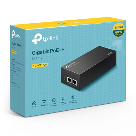 TP-Link Інжектор PoE POE170S 1xGE, 1xGE PoE, 60Вт - фото 8