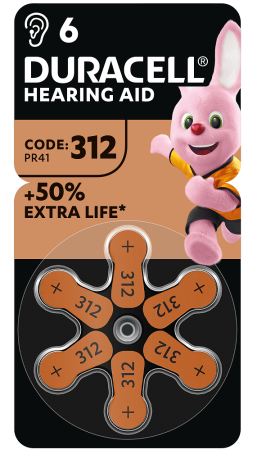 Батарейки для слухових апаратів Duracell розмір 312, 6 шт.
 - фото 1