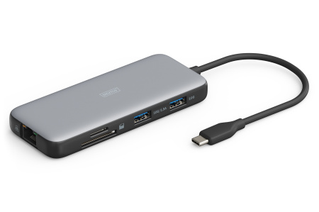 Док-станція DIGITUS USB-C > 2xHDMI/2xUSB-A/USB-C/SD/MicroSD/RJ54 - фото 1