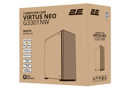 Корпус 2E GAMING Virtus Neo G3301NW без БЖ 2xUSB3.0, 1xUSB2.0, 3x140мм ARGB, 1x120мм ARGB, VGA 340мм, LCS ready, контролер з пультом, TG Side Panel, ATX, білий - фото 24