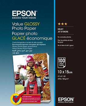 Папір Epson 100mmx150mm Value Glossy Photo Paper 100 арк.