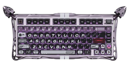 Клавіатура магнітна GravaStar Mercury V75 Pro 80keys, GravaStar x Gateron Jade Gaming, USB-A, 8k, RGB, Iron Purple - фото 1