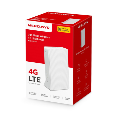 Маршрутизатор MERCUSYS MB110-4G N300, 4G/LTE, 1xFE LAN, 1xFE WAN - фото 8