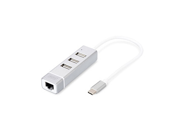 Digitus Хаб USB-C > 3xUSB-A/RJ45
