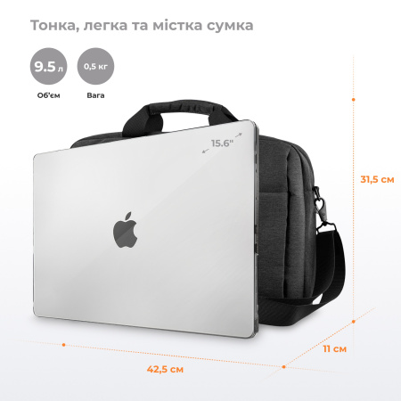 2E Сумка, Melange 16", чорна - фото 11