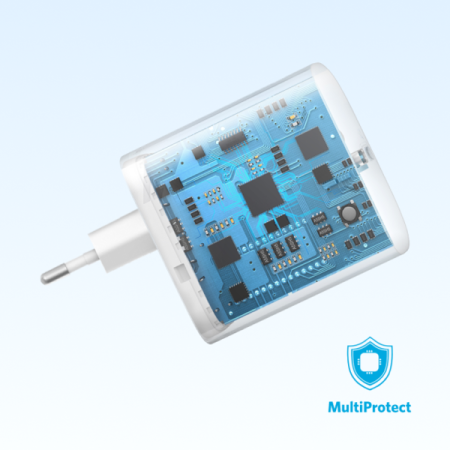 Мережевий зарядний пристрій Anker PowerPort - 20W USB-C + USB-C cable White - фото 5