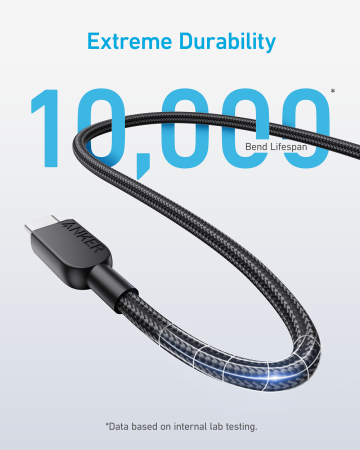 Кабель Anker 310 USB-C to USB-C - 0.9m 240W Nylon Black - фото 5